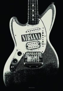 lpgi nirvana guitar fabric poster, 30 by 40-inch