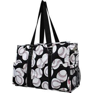 ngil ocean themed prints large travel caddy organizer tote bag (baseball print)