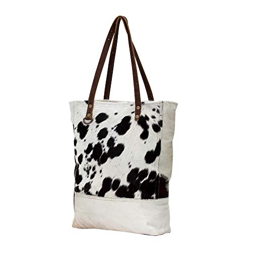 Myra Bag Genuine Leather with Black & White Cowhide Shoulder Bag S-0708