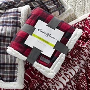 Eddie Bauer - Throw Blanket, Reversible Sherpa Fleece Bedding, Buffalo Plaid Home Decor for All Seasons (Red Check, Throw)