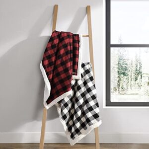 Eddie Bauer - Throw Blanket, Reversible Sherpa Fleece Bedding, Buffalo Plaid Home Decor for All Seasons (Red Check, Throw)