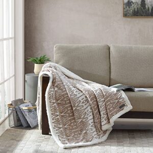 eddie bauer ultra-plush collection throw blanket-reversible sherpa fleece cover, soft & cozy, perfect for bed or couch, san juan oyster