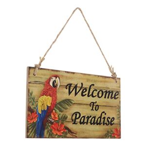 bestoyard welcome to paradise wooden signs hawaiian luau summer beach party hanging sign wall sign decoration