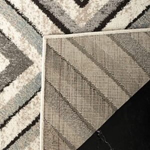 SAFAVIEH Amsterdam Collection 5'1" x 7'6" Cream/Beige AMS109A Diamond Geometric Non-Shedding Living Room Bedroom Area Rug