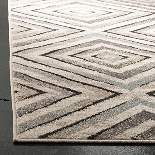 SAFAVIEH Amsterdam Collection 5'1" x 7'6" Cream/Beige AMS109A Diamond Geometric Non-Shedding Living Room Bedroom Area Rug