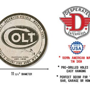 Desperate Enterprises Colt Round Logo Metal Sign