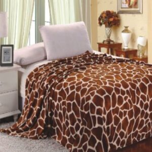 Home Must Haves Ultra Soft Micro Plush Warm Cozy Premium Flannel Bed Sofa Couch Picnic Blanket (Queen 80"x80", Giraffe Skin Print)