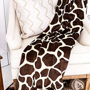 Home Must Haves Ultra Soft Micro Plush Warm Cozy Premium Flannel Bed Sofa Couch Picnic Blanket (Queen 80"x80", Giraffe Skin Print)