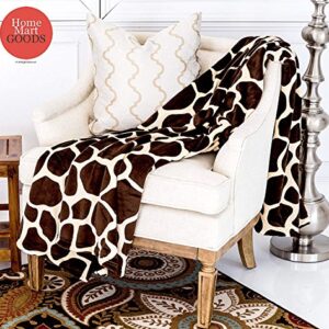 Home Must Haves Ultra Soft Micro Plush Warm Cozy Premium Flannel Bed Sofa Couch Picnic Blanket (Queen 80"x80", Giraffe Skin Print)