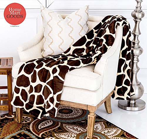 Home Must Haves Ultra Soft Micro Plush Warm Cozy Premium Flannel Bed Sofa Couch Picnic Blanket (Queen 80"x80", Giraffe Skin Print)