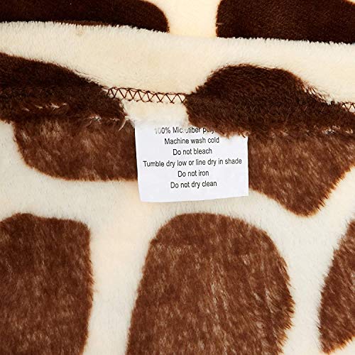 Home Must Haves Ultra Soft Micro Plush Warm Cozy Premium Flannel Bed Sofa Couch Picnic Blanket (Queen 80"x80", Giraffe Skin Print)