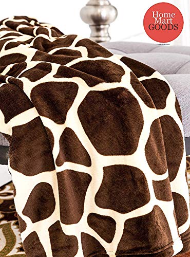 Home Must Haves Ultra Soft Micro Plush Warm Cozy Premium Flannel Bed Sofa Couch Picnic Blanket (Queen 80"x80", Giraffe Skin Print)