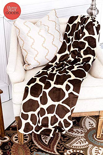 Home Must Haves Ultra Soft Micro Plush Warm Cozy Premium Flannel Bed Sofa Couch Picnic Blanket (Queen 80"x80", Giraffe Skin Print)