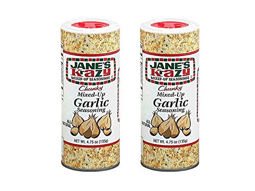 Set of 2 Jane's Krazy Chunky Mixed-Up Garlic Seasoning, 4.75 Ounce