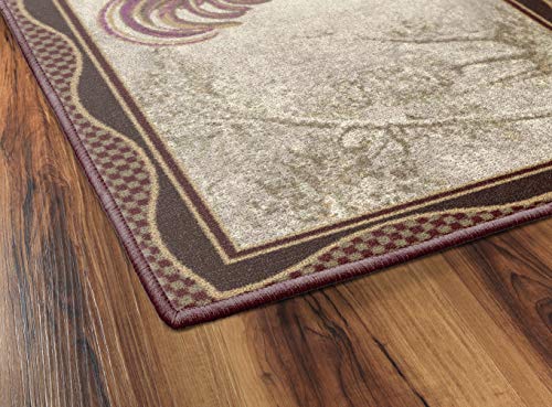 Brumlow Mills Tall Farmhouse Rooster Area Rug Rustic Decor Mat for Kitchen, Dining, Bedroom, Bathroom, Entryway or Living Room, 20" x 44", Brick