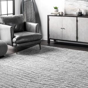 nuLOOM Contemporary Sherill Wind Area Rug, 8' 2" x 11' 6", Grey