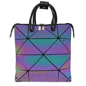 FOUCPOOM Geometric Luminous Purses and Handbags For Women Holographic Reflective Crossbody Bags Wallet Purse (Luminous Handbag)