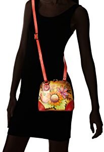 Anna by Anuschka Women's Hand Painted Leather Small Multi Compartment Zip-Around Organizer, Fall Bouquet