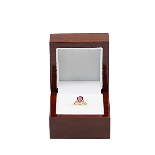 JunningGor Rosewood Ring Gift Box Jewelry Display Wooden Ring Case