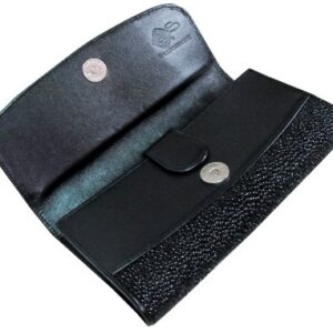 BangkokThailand VERY NICE FOR WOMEN GENUINE STINGRAY LEATHER CLUTCH WALLET SIZE = 5.0 INCHES X 8.0 INCHES