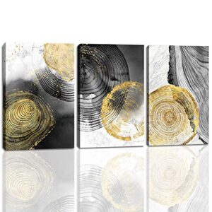 canvas wall art for bedroom wall art prints picture stretched artwork for living room bedroom decoration abstract golden tree rings 12x16inchx3pcs