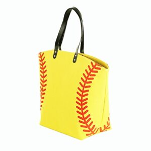 e-firstfeeling large softball tote bag sports prints tote handbag beach bag travel bag for women (softball)
