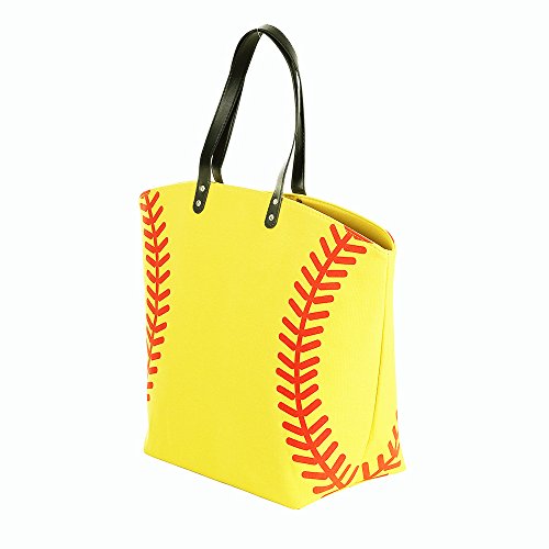 E-FirstFeeling Large Softball Tote Bag Sports Prints Tote Handbag Beach Bag Travel Bag for Women (Softball)