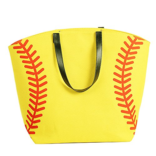 E-FirstFeeling Large Softball Tote Bag Sports Prints Tote Handbag Beach Bag Travel Bag for Women (Softball)