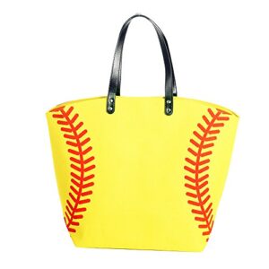 E-FirstFeeling Large Softball Tote Bag Sports Prints Tote Handbag Beach Bag Travel Bag for Women (Softball)