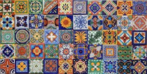 color y tradicion 50 hand painted talavera mexican tiles 4×4 spanish mediterranean