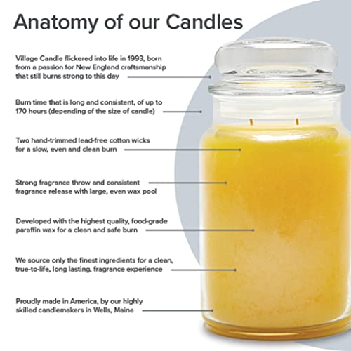 Village Candle Warm Apple Pie Large Glass Apothecary Jar Scented Candle, 21.25 oz, Brown