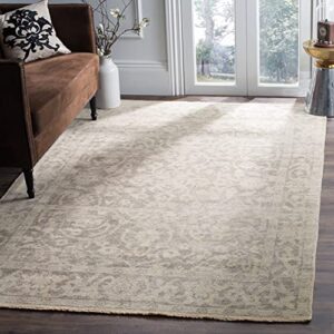 safavieh izmir collection 8′ x 10′ light grey / light mint izm174a hand-knotted traditional premium new zealand wool area rug