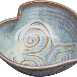 Castle Arch Pottery Ireland Irish Pottery Bowl Hand-Glazed, Heart Shaped Design 6 Diameter by 2 Height with Celtic Spiral Motif