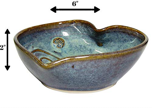 Castle Arch Pottery Ireland Irish Pottery Bowl Hand-Glazed, Heart Shaped Design 6 Diameter by 2 Height with Celtic Spiral Motif