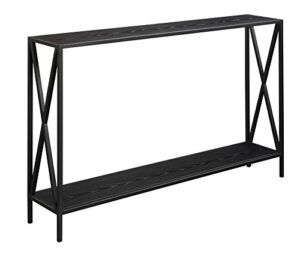 convenience concepts tucson console table with shelf, black