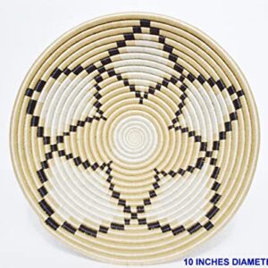 Hand Woven African Basket - Medium, 10 Inches Sisal & Sweetgrass Basket - Woven Bowl - Handmade in Rwanda, RB095