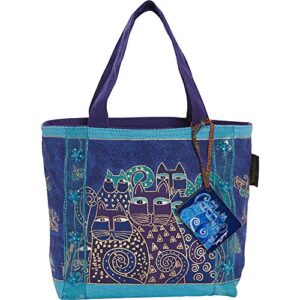 laurel burch indigo cats tote, blue, one size