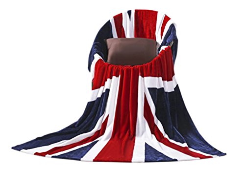 USA/Union Jack Flag Bed Blanket Luxury Fleece Blanket Great British Flag Chair Cabin Sofa Couch Blanket Warm Soft Plush Travel Blanket Bedspread Cover Beach Throw Blanket