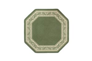 madison home floral border octagon rug, green