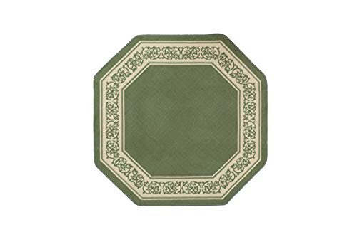 Madison Home Floral Border Octagon Rug, Green