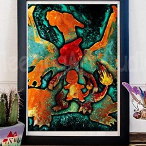 CHARIZARD Charmeleon Charmander EVOLUTION POKEMON Art Print Poster Wall Decor