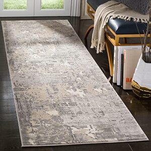 safavieh meadow collection 2’7″ x 8′ grey mdw178f modern abstract runner rug