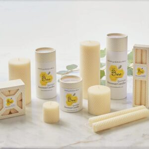 Hand-Rolled Beeswax Votive Candles 4pk - By Little Bee of Connecticut