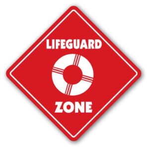 signjoker] lifeguard zone sign xing gift novelty chair whistle float board save cpr wall plaque decoration
