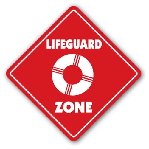 SignJoker] Lifeguard Zone Sign xing Gift Novelty Chair Whistle Float Board Save CPR Wall Plaque Decoration