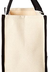 Mud Pie Classic Black and White Initial Canvas Tote Bags (A), 100% Cotton, 17" x 19" x 2"