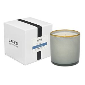 lafco new york signature candle, sea & dune – 15.5 oz – 90-hour burn time – reusable, hand blown glass vessel – made in the usa
