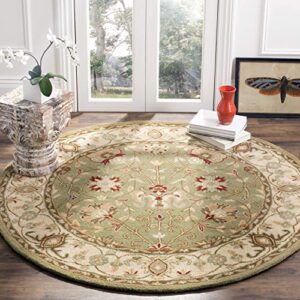 safavieh antiquity collection 6′ round sage at21d handmade traditional oriental premium wool area rug