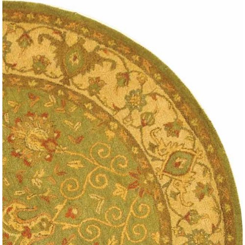 SAFAVIEH Antiquity Collection 6' Round Sage AT21D Handmade Traditional Oriental Premium Wool Area Rug