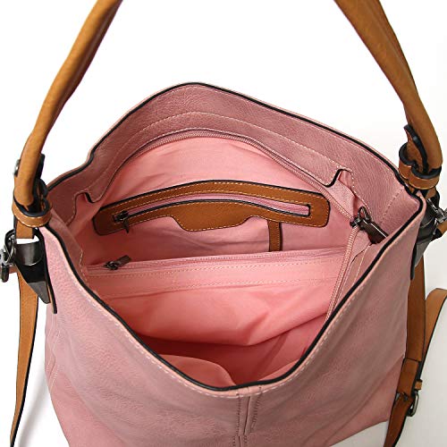 Janin Handbag Bucket Style Hobo Shoulder Bag with Extra Longer Strap